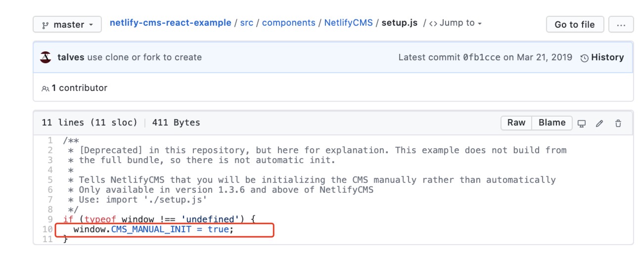 Template’s CMS config