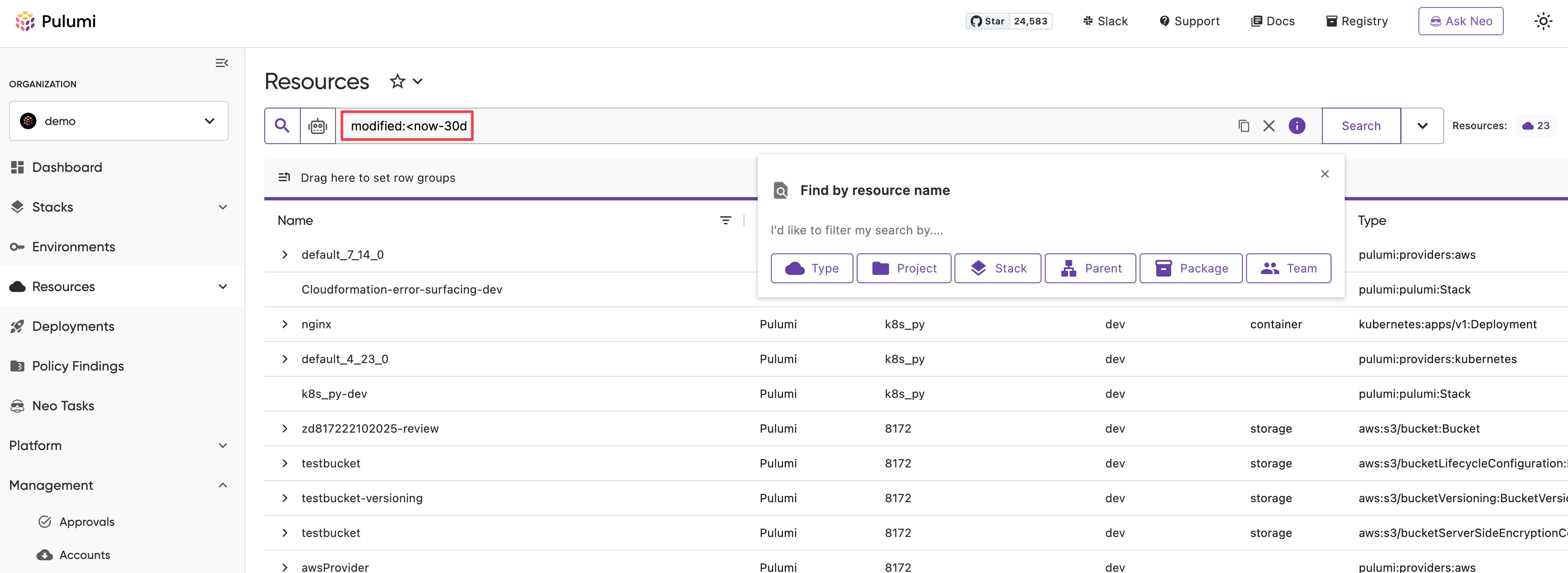 Insights Account Discovery Scan